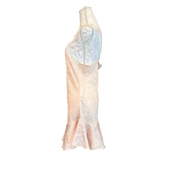 Vintage Satin Mermaid Slip Dress Light Pink Medium Floral Jacquard Y2K Romantic - Picture 7 of 16